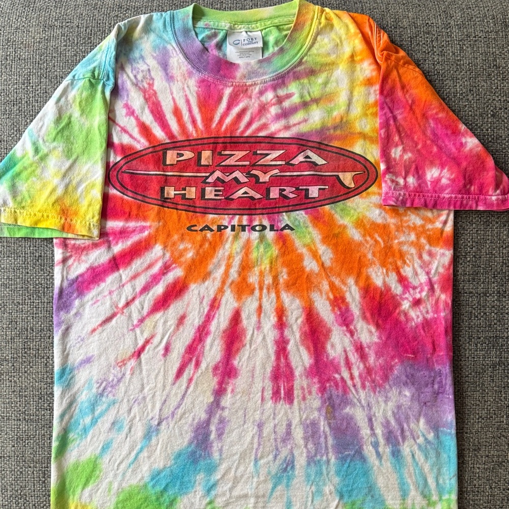Pizza My Heart Capitola Hand Dyed Tie-Dye Short Sleeve Tee Unisex Small
